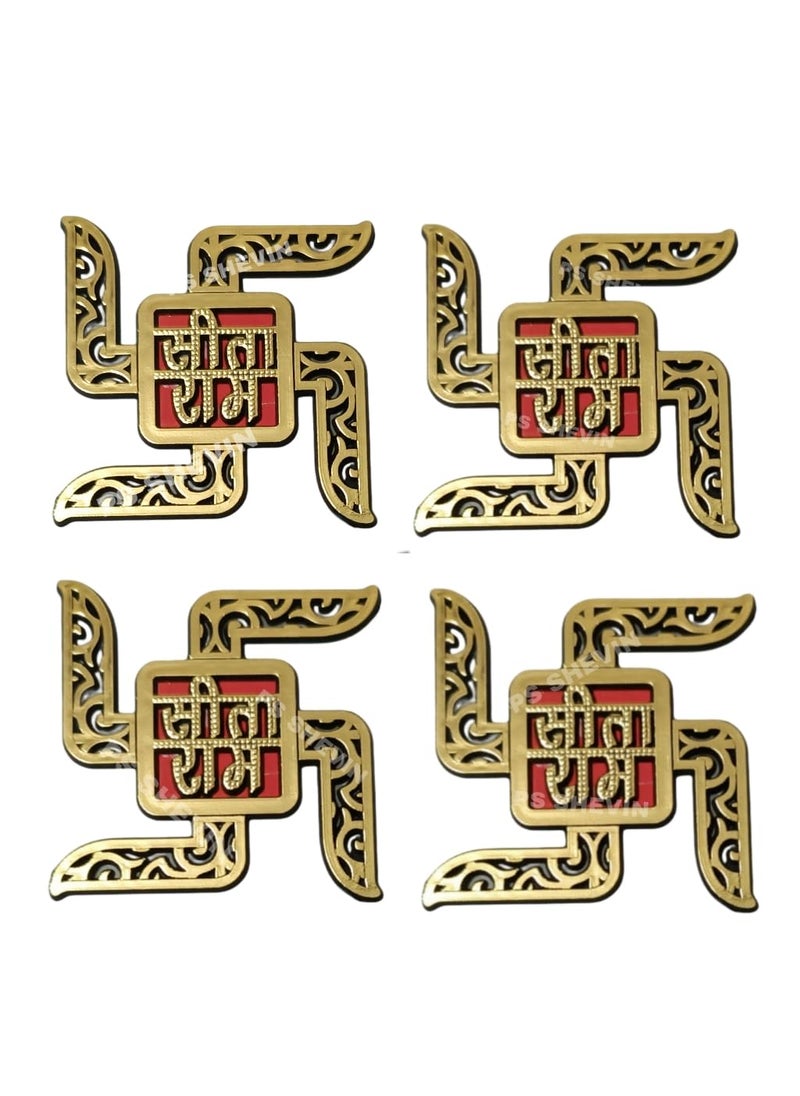 PS SHEVIN PS Sita Ram Ram Ram Stickers Door Tags Rakhi Pooja Sohn Self Adhesive Sita Ram Wall Sticker Puja Sticker Rakshabandhan Special 2 Pair 4 Pcs VHM36 