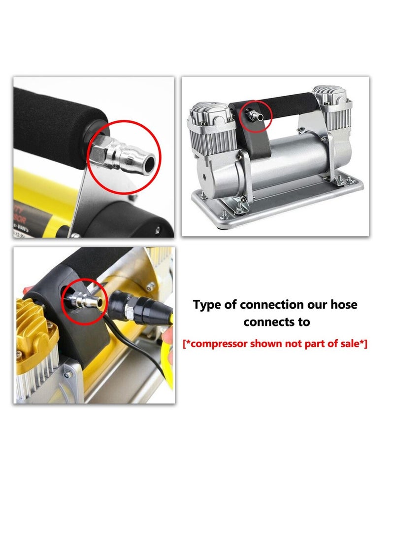 Professional Tyre Inflator with Pressure Gauge – Heavy Duty Air Compressor Accessory, Dual Scale Analog Display (PSI/BAR/kPa), Durable Steel Build, Reinforced Rubber Hose, Ball Style Chuck, Universal Fit for Cars, Trucks, Motorcycles & Bicycles - Image 2
