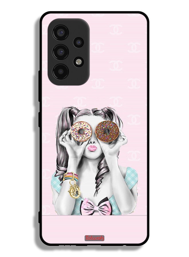 Tolwak Samsung Galaxy A53 5G Protective Case Cover Holding Two Donuts - Image 1