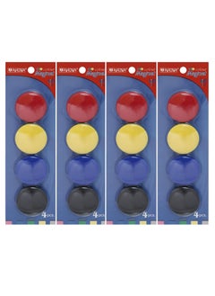 PARTNER 16-Piece Colour Magnets 30mm Diameter Multicolour 