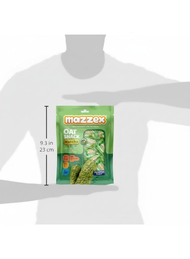 Mazzex Oat Snack Matcha 120g Pack of 2 (12 Bars Each) | Sugar-Free & Low-Calorie Matcha | Whole Grain Oat Bars, Oat Choco | Green Tea Flavor | Healthy Snack for Kids & Adults - Image 5