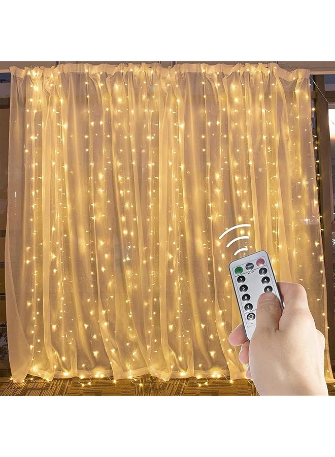 erorex Curtain Light Twinkle Lights For Bedroom Wall Window Hanging Fairy Lights For Wedding Backdrop Patio Birthday Party Indoor Warm White Waterproof Lights Decorative Lights 3M*3M - Image 3