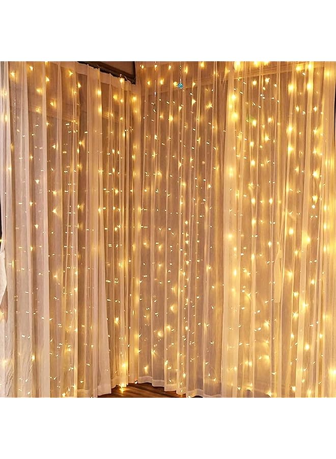 erorex Curtain Light Twinkle Lights For Bedroom Wall Window Hanging Fairy Lights For Wedding Backdrop Patio Birthday Party Indoor Warm White Waterproof Lights Decorative Lights 3M*3M - Image 1
