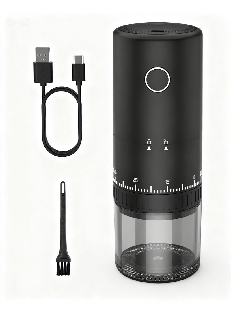 XiuWoo Portable Electric Coffee Grinder, 38 Adjustable Grind Settings, USB Rechargeable Ceramic Conical Burr Mill for Espresso, French Press, Travel, Camping, Home & Office - Image 1