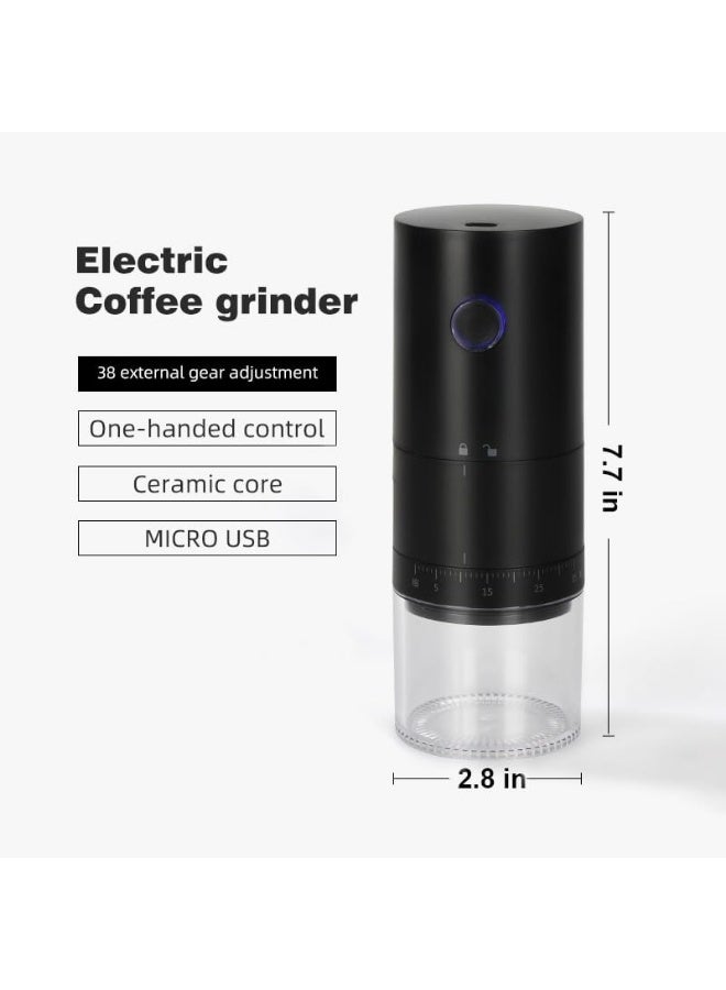 XiuWoo Portable Electric Coffee Grinder, 38 Adjustable Grind Settings, USB Rechargeable Ceramic Conical Burr Mill for Espresso, French Press, Travel, Camping, Home & Office - Image 2