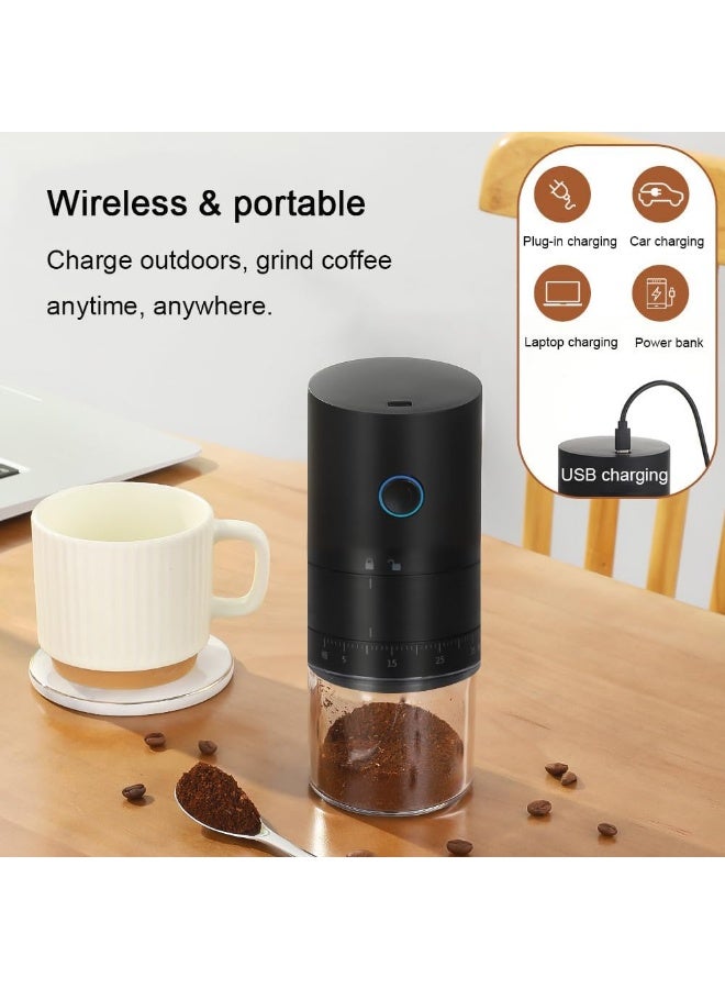 XiuWoo Portable Electric Coffee Grinder, 38 Adjustable Grind Settings, USB Rechargeable Ceramic Conical Burr Mill for Espresso, French Press, Travel, Camping, Home & Office - Image 3