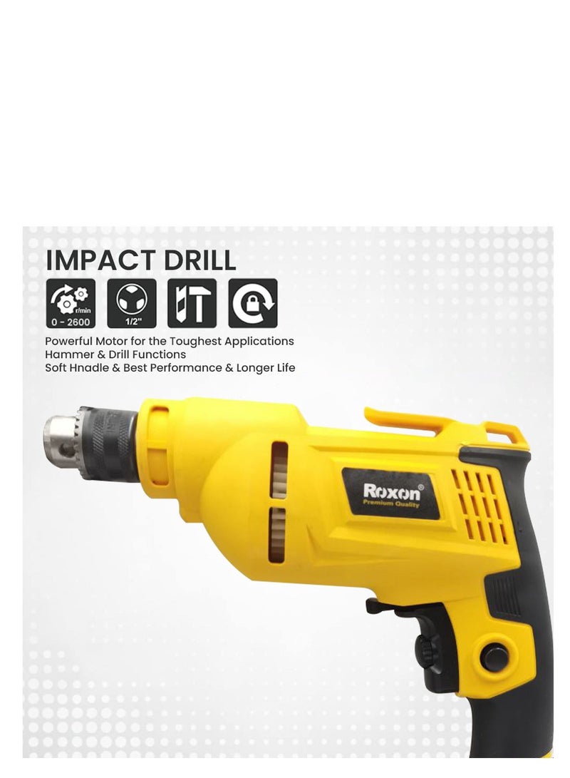 روكسون مثقاب كهربائي Roxon بقوة 400 واط – مثقاب سلكي عالي السرعة مزود بظرف 6.5 مم، ووظيفة الدوران العكسي، ومقبض مريح، وخاصية التحكم في السرعة المتغيرة؛ يعمل بجهد 220/240 فولت، ويُعد خياراً مثالياً لمشاريع الأعمال اليدوية، وأعمال النجارة، وإصلاحات المنزل. - Image 4