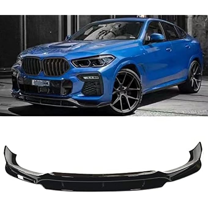 AUSMILA Front Bumper Spoiler for BMW 2020-2023 X6 G06 M Sport Glossy Black - Image 1