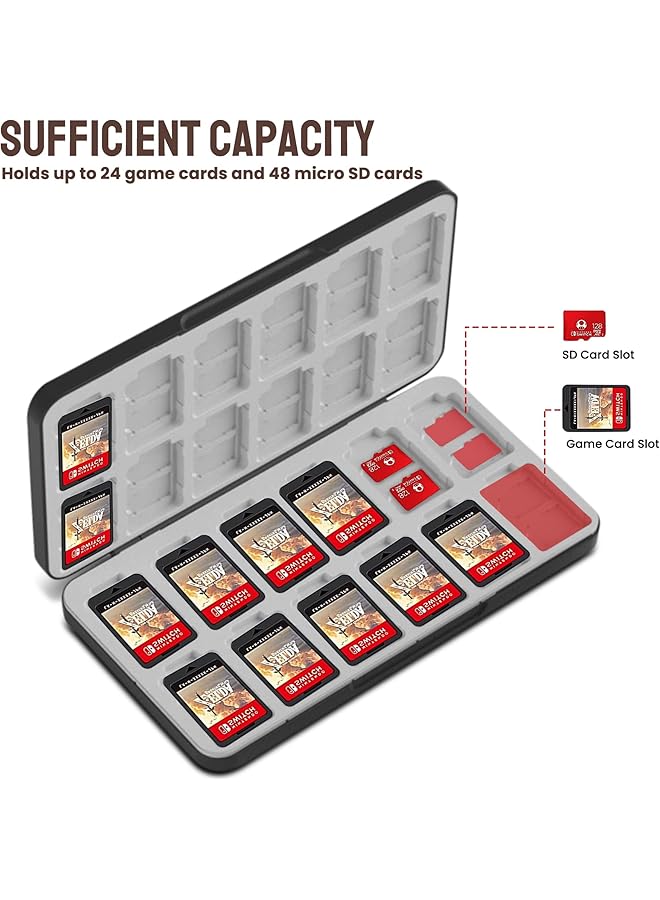 wisfunlly 24 Slot Game Sd Card Case For Switch Game Cards And Mirco Sd Cards Portable Switch Game Memory Card Storage Case Switch Cartridge Casecompatible With Nintendo Switch&Switch Oled Game Card  - Image 2