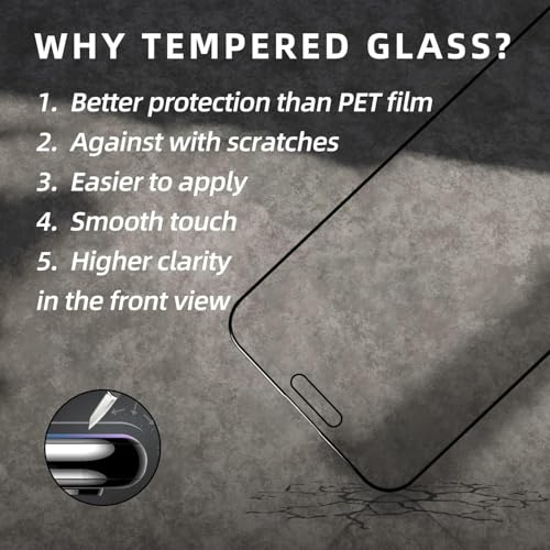 EGKimBa Privacy Screen Protector for iPhone 16 Pro Max, 6.9 inch Gradient Anti-Blue Light Tempered Glass - 2 Packs - Image 4