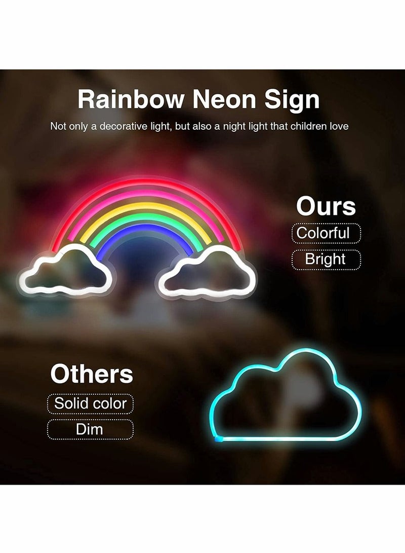 Excefore LED Neon Light Signs, Rainbow Cloud Neon Room Decor Lights for Bedroom Wall, USB-Powered Neon Night Lights Gift for Children, Home Decorations for Birthday Party - Image 4