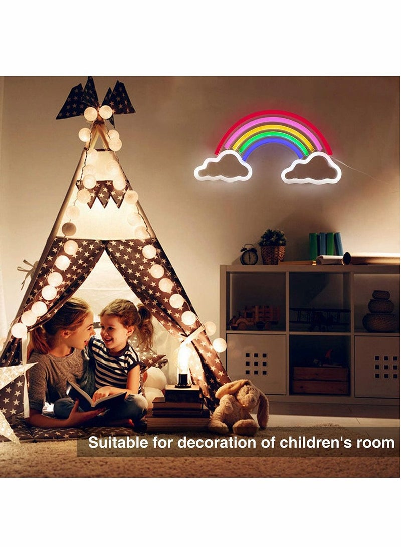 Excefore LED Neon Light Signs, Rainbow Cloud Neon Room Decor Lights for Bedroom Wall, USB-Powered Neon Night Lights Gift for Children, Home Decorations for Birthday Party - Image 3
