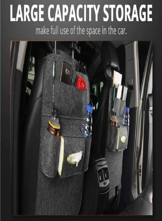 Koniry Car Auto Seat Back Multi Pocket Storage Bag Organizer with Car Meal Tray(Beige, Pack of 1) - Image 2