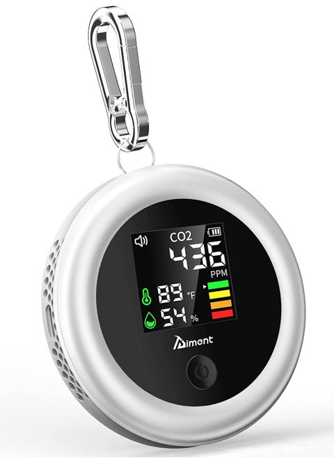 CO2 Detector, 3-in-1 Carbon Dioxide Detector Air Quality Monitor Temperature Humidity Air Analyzer, Mini Digital CO2 Meter for Home Indoor Travel Anywhere