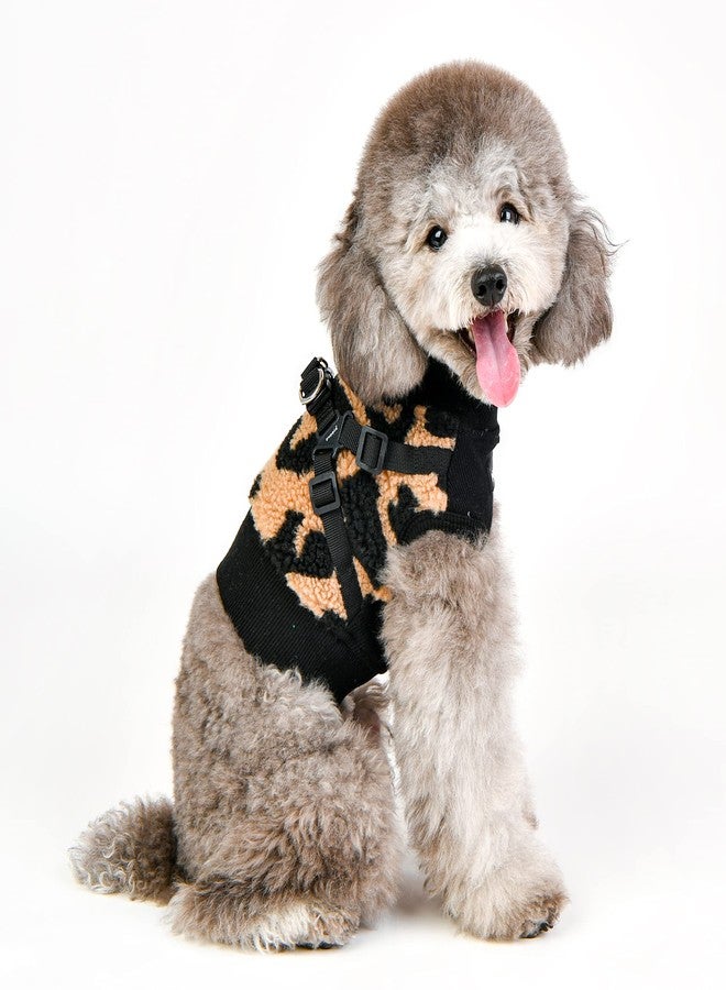 Puppia Serval Jacket Dog Harness Pullover Warm Winter Flower Pattern for Small and Medium Dog, Beige, Medium - Image 4