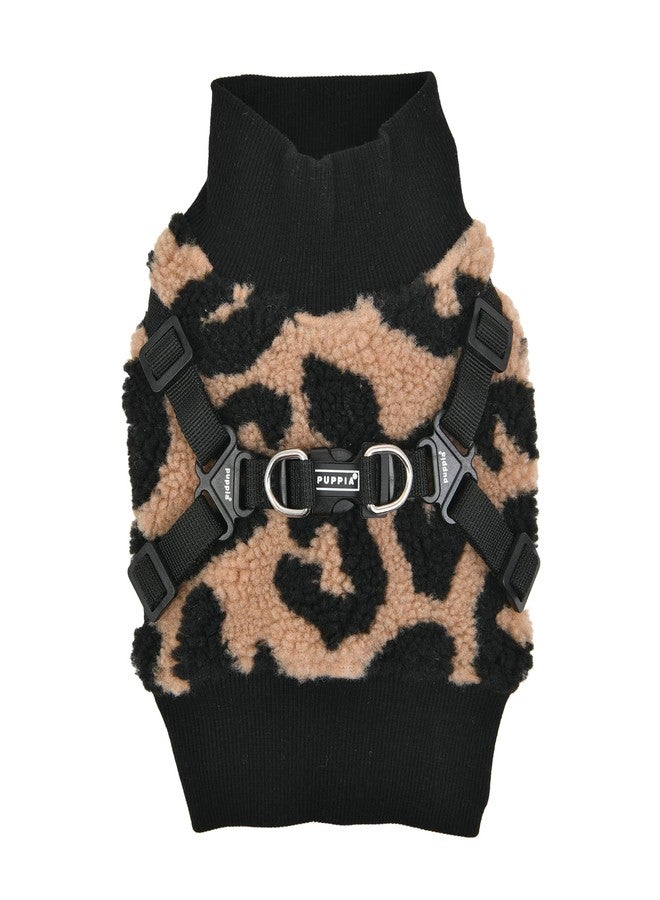 Puppia Serval Jacket Dog Harness Pullover Warm Winter Flower Pattern for Small and Medium Dog, Beige, Medium - Image 1