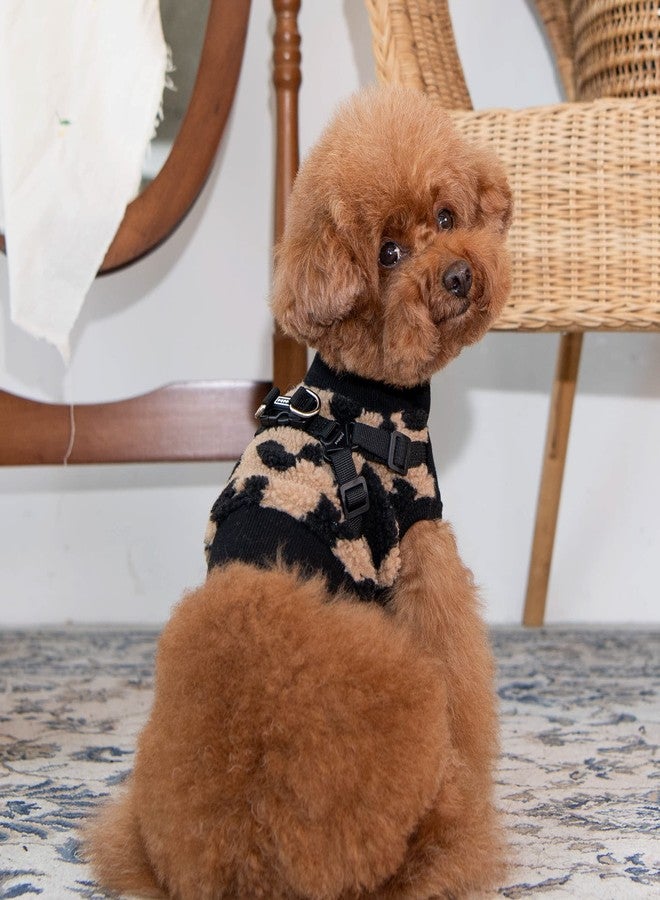 Puppia Serval Jacket Dog Harness Pullover Warm Winter Flower Pattern for Small and Medium Dog, Beige, Medium - Image 3