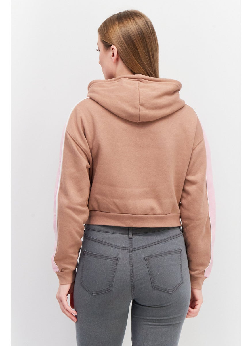 Don't Call Me Jennyfer - Women Emoji Print Long Sleeve Hoodies, Brown/Pink - Image 1