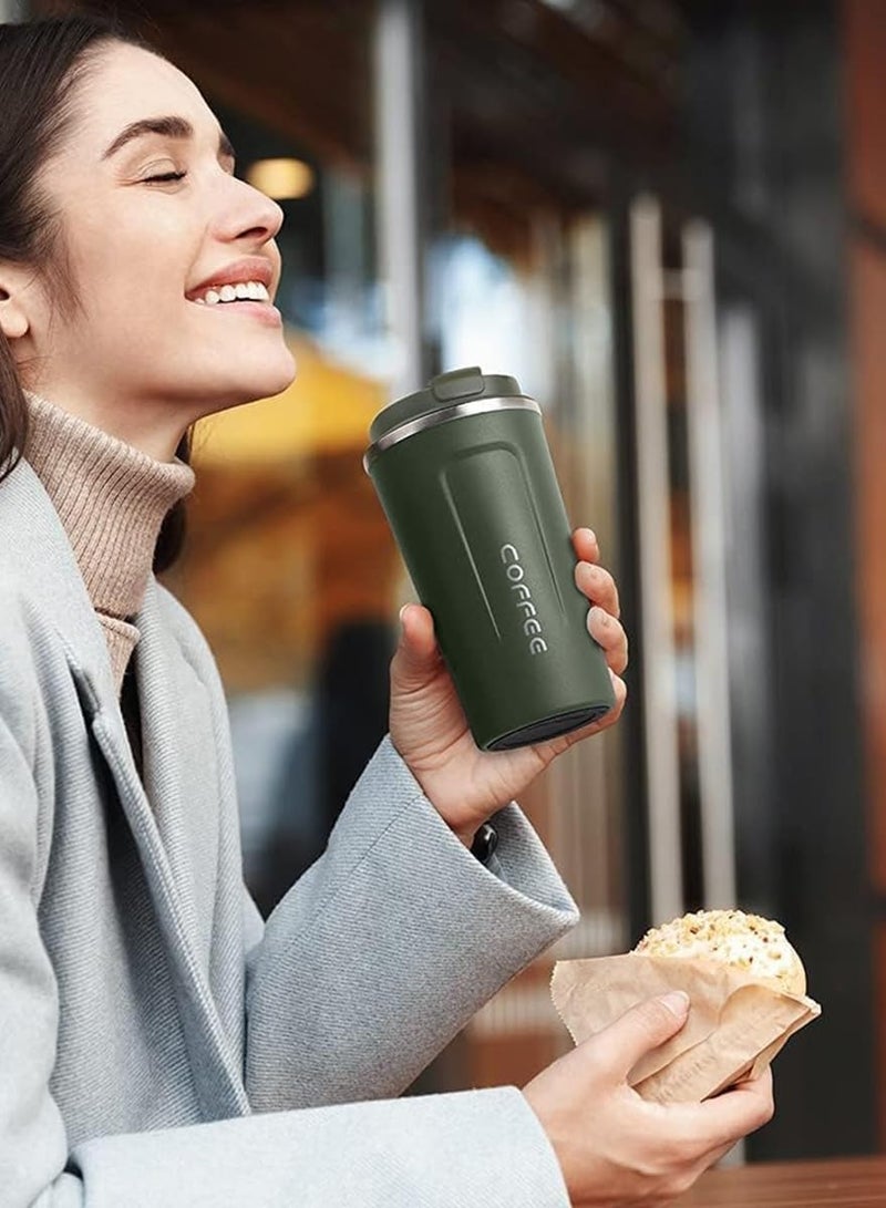 Stainless Steel Vacuum Thermos Mug Green - Image 2