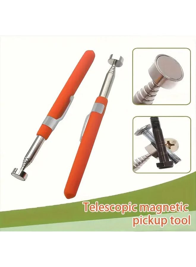 Heavy Duty 3 in 1 Retractable Magnetic Pickup Tool with Anti Slip Grip - Image 2
