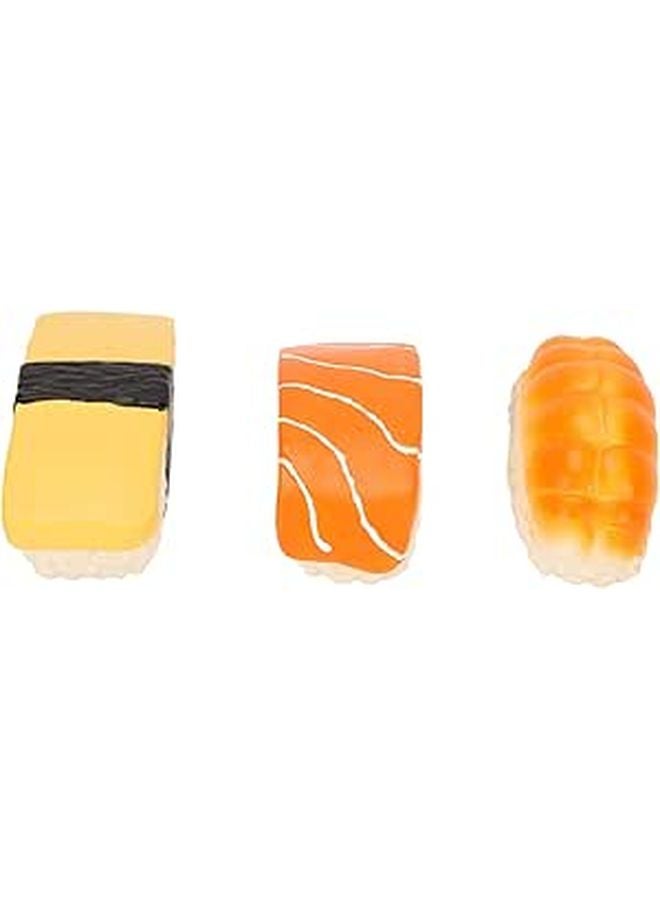 3Pcs Latex Sushi Dog Toy Squeaky Food Chew Toys for Small Medium Dogs - Image 1