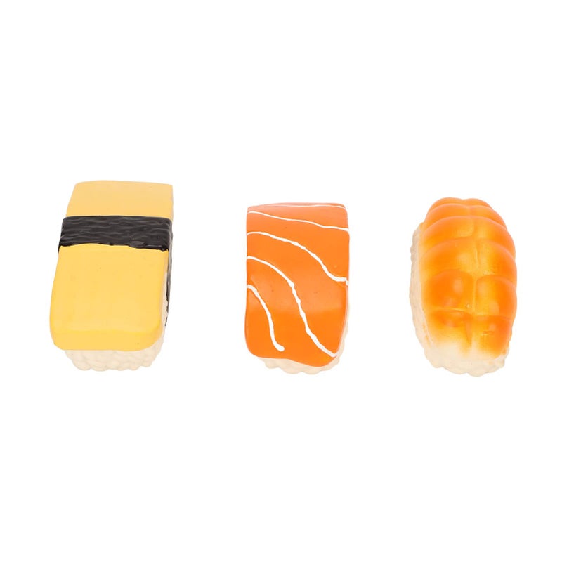 3Pcs Latex Sushi Dog Toy Squeaky Food Chew Toys for Small Medium Dogs - Image 2