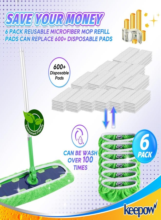 KEEPOW Reusable Mop Refill Pads Replacement Compatible with Swiffer Wet Pads Refill XL Size, XL Mop, Dry Sweeping Cloths for Hardwood Floor Cleaning, 6 Pack - Image 4