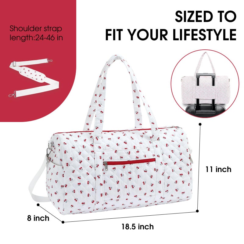 honitty Duffle Bag, Gym Bag for Women, Quilted Duffle Bags, Travel Large Capacity Floral Weekender Bags - Image 2