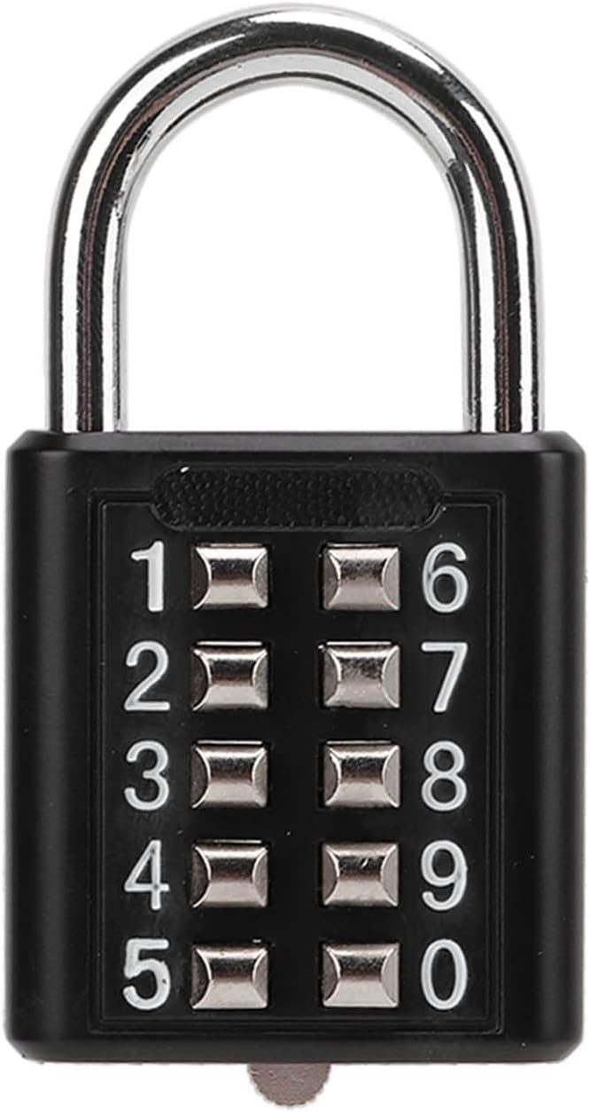 klarako 10 Digits Combination Lock Outdoor Waterproof Combination Padlock Black Security Code Padlock for Gym Cabinet Gate Toolbox Suitcase - Image 1