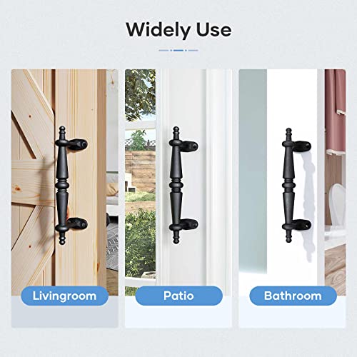 EaseLife 9" Barn Door Pull Handle, Rustic Black Cast Iron Grab, Gate Handles, Easy Install, 2 Pack - Image 5