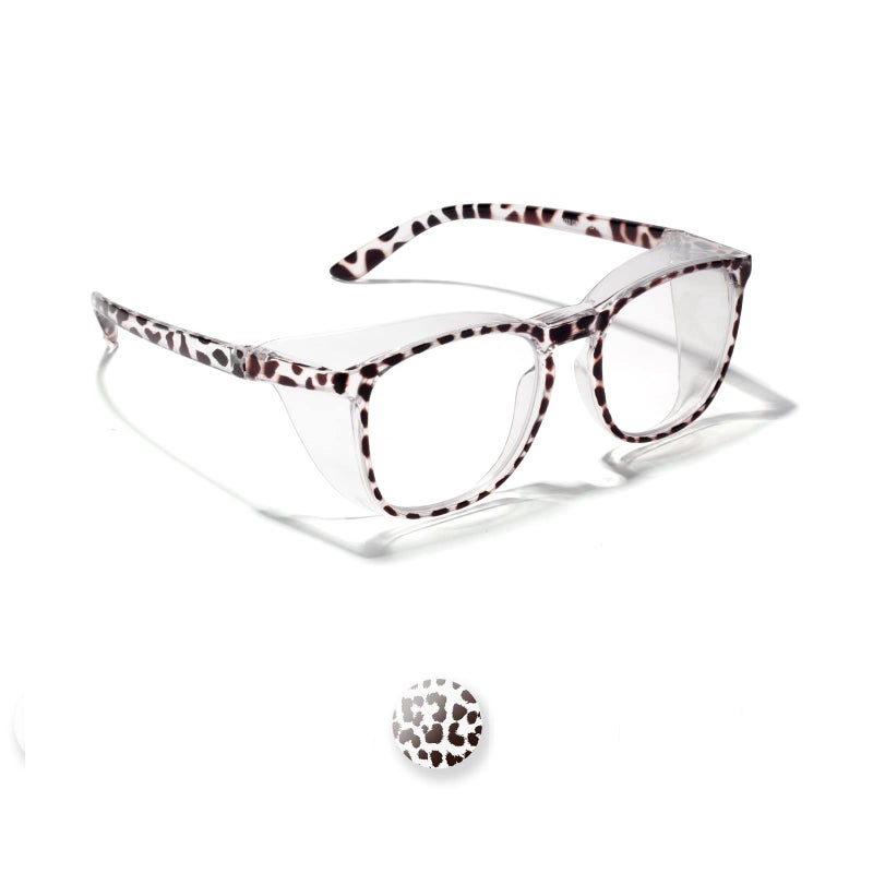 LianSan Oversize AntiFog Safety Glasses for Nurses Z871 Certified Goggles for Women Square UV Protection Tortoise