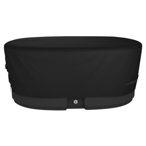 iBirdie Outdoor Waterproof 300 Gallon Stock Tank Cover for Ice Bath Cold Plunge Pool - 600D Heavy Duty Weatherproof Oval Tub Covers Compatible for Rubbermaid Water Trough - Image 1
