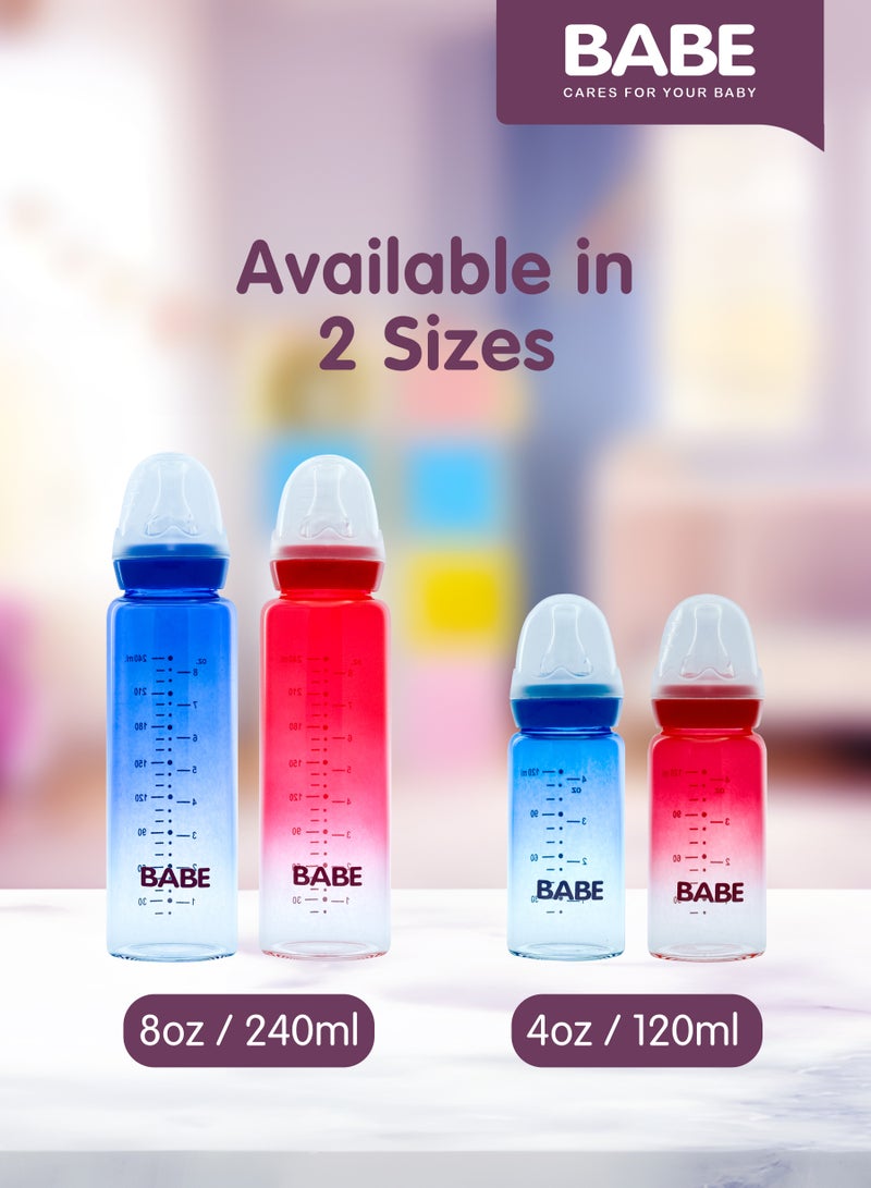 Babe زجاجة رضاعة بيبي 120 مل (4 أونصة) – حمراء - Image 2