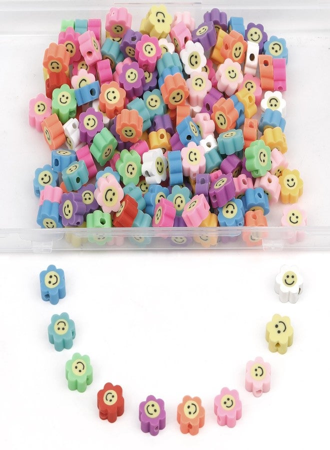 GMMA 100 Pcs Polymer Clay Beads for Bracelets Charms Making Pony Beads Shapes for Friendship Bracelets Spacer Beads Supplies for DIY Bracelet Earring Necklace Jewelry Making (Colorful Flower) - Image 1