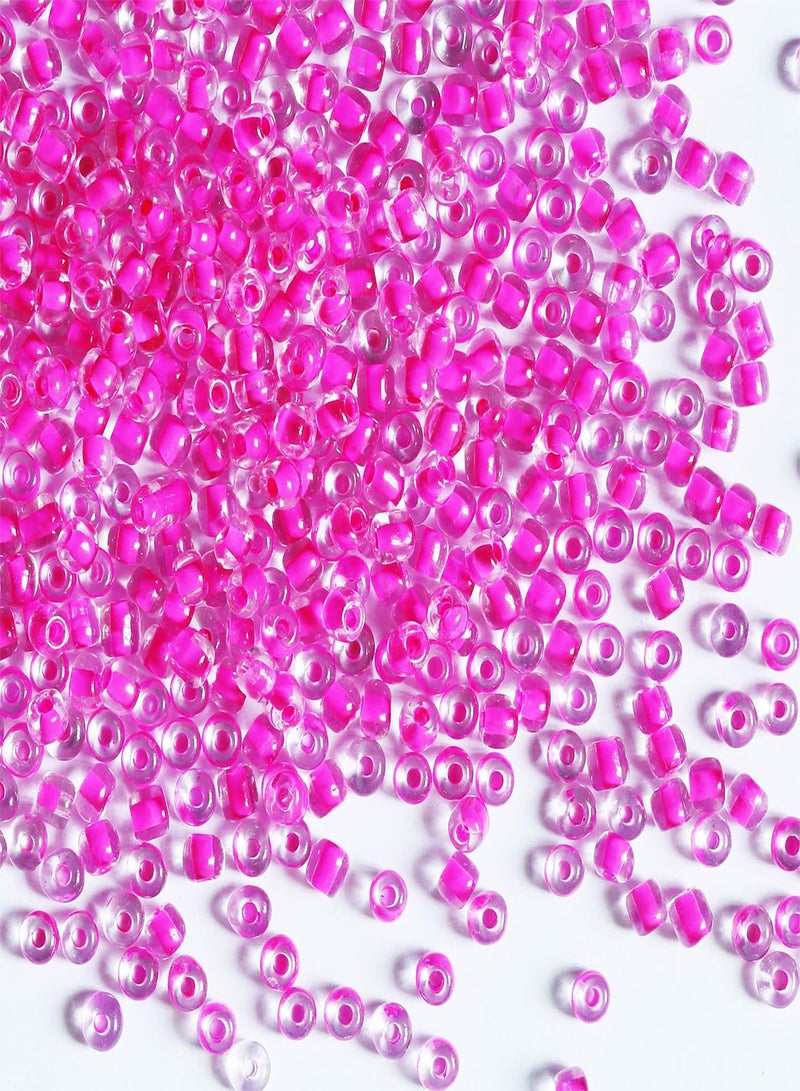 GGOOT Bulk 4mm Rose Red Seed Beads for Jewelry Making 110 Grams About 160pcs,6/0 Glass Craft Beads for Making Earrings, Bracelets, Pendants, Waist Jewelry, DIY Handmade Seed Beads (Rose Red-AB, 4m  - Image 1