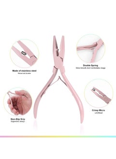 Ehdis Hair Extension Beading Tool Kit Stainless Steel Hair Extensions Micro Link Bead Closer And Remover Pliers Set, Beads Hair Pulling Hook & Micro Ring Loop Tool Set  - Image 3