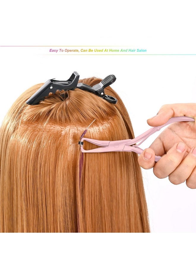 Ehdis Hair Extension Beading Tool Kit Stainless Steel Hair Extensions Micro Link Bead Closer And Remover Pliers Set, Beads Hair Pulling Hook & Micro Ring Loop Tool Set  - Image 2