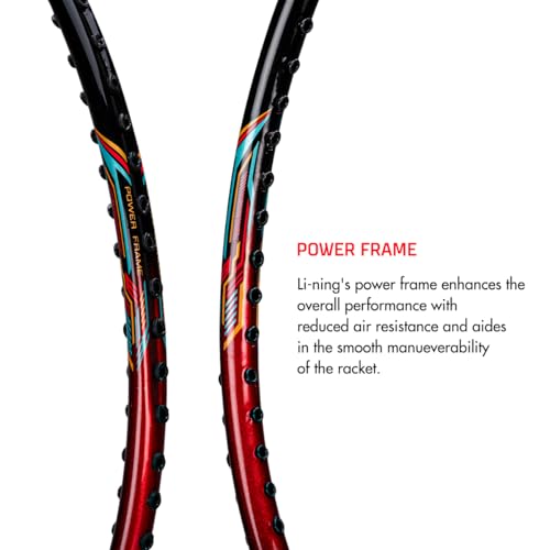 Li-Ning XP - 60 - IV Aluminium Strung Badminton Racket with Full Racket Cover (Black/Pink) | For Beginners | 90 grams | Maximum String Tension - 24lbs - Image 5