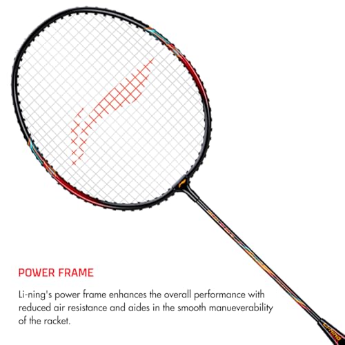 Li-Ning XP - 60 - IV Aluminium Strung Badminton Racket with Full Racket Cover (Black/Pink) | For Beginners | 90 grams | Maximum String Tension - 24lbs - Image 2