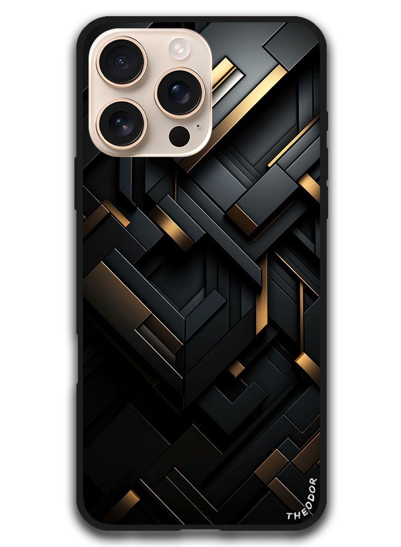 Theodor Protective Case Anti Scratch Shock Proof Bumper Cover For iPhone 16 Pro Max (6.9)-inch Black Dourado - Image 1