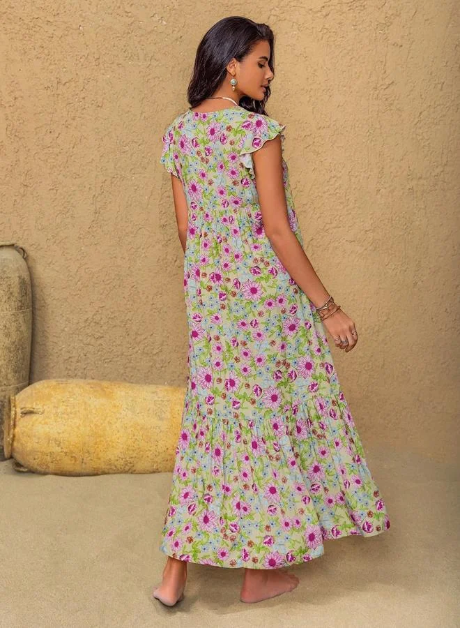 Take Two Take Two Women V Neck Floral Maxi Dress