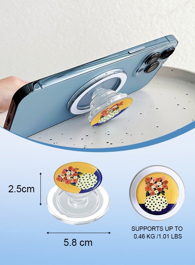 Tersely Phone Grip for MagSafe with Kickstand, Magnetic Stand, Swappable Top, Secure Hold for iPhone 17/16/15/14/13/12 And MagSafe Cases, Phone & Tablet Grip - Image 2