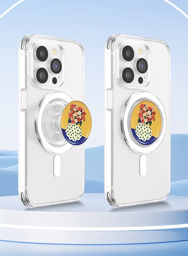 Tersely Phone Grip for MagSafe with Kickstand, Magnetic Stand, Swappable Top, Secure Hold for iPhone 17/16/15/14/13/12 And MagSafe Cases, Phone & Tablet Grip - Image 3