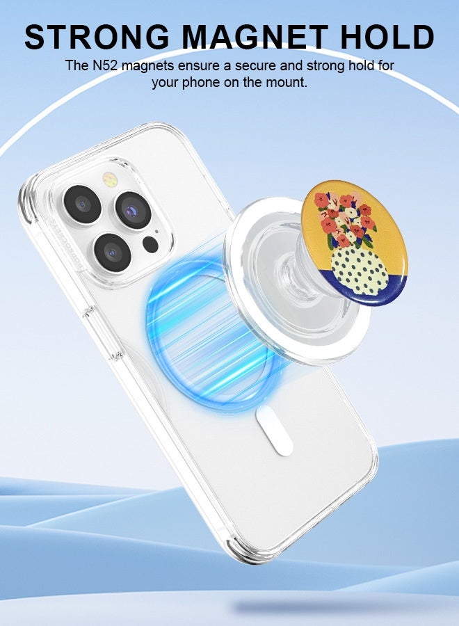 Tersely Phone Grip for MagSafe with Kickstand, Magnetic Stand, Swappable Top, Secure Hold for iPhone 17/16/15/14/13/12 And MagSafe Cases, Phone & Tablet Grip - Image 4