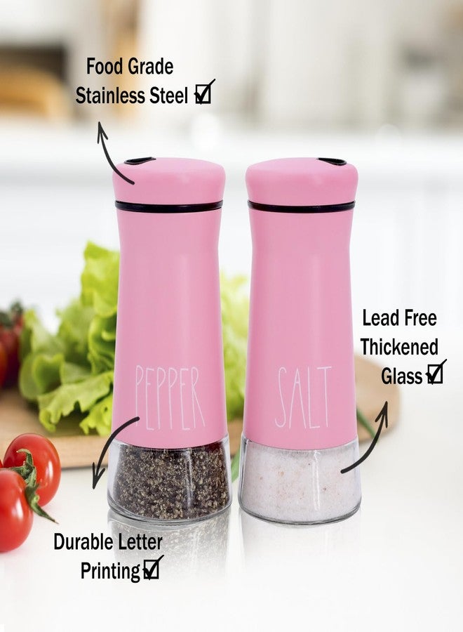 Aelga Pink Salt and Pepper Shakers with Adjustable Pour Holes, Pink Kitchen Accessories, Refillable Salt Shaker , Perfect for Black Pepper, Kosher and Sea Salts - Image 3