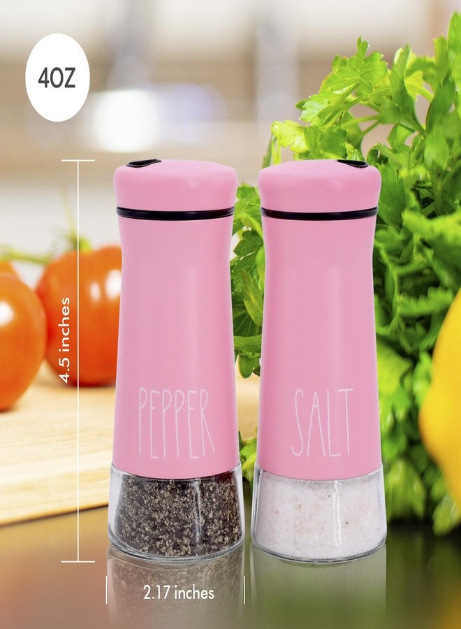 Aelga Pink Salt and Pepper Shakers with Adjustable Pour Holes, Pink Kitchen Accessories, Refillable Salt Shaker , Perfect for Black Pepper, Kosher and Sea Salts - Image 4