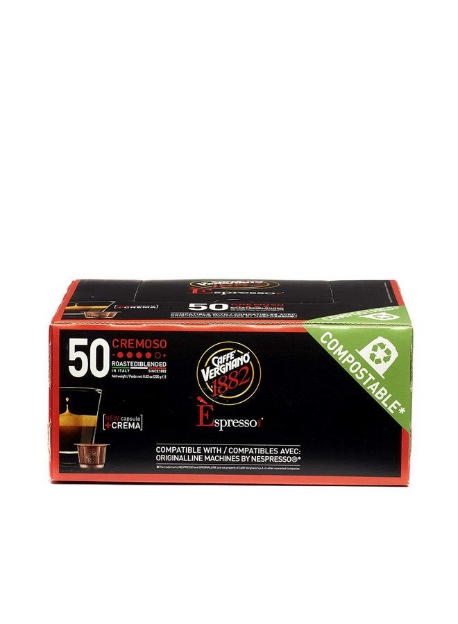 CAFFE' VERGNANO 1882 Caffe Vergnano Cremoso Capsules Compatible with Original Line Machines by Nespresso - 50 Count (Pack of 1)  - Image 2