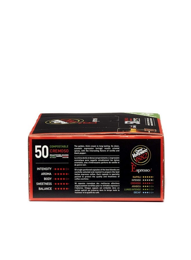CAFFE' VERGNANO 1882 Caffe Vergnano Cremoso Capsules Compatible with Original Line Machines by Nespresso - 50 Count (Pack of 1)  - Image 3
