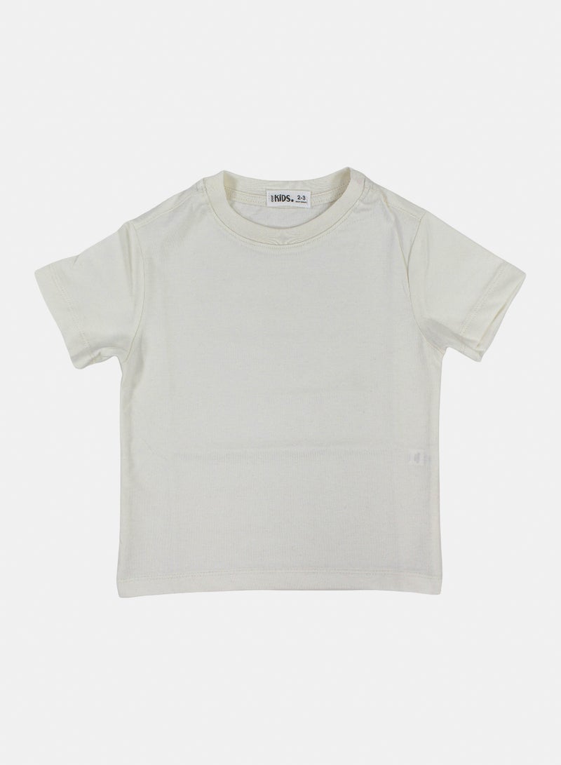 playmore Girls Cotton T-Shirt – Off-White "Inside My Flower Garden" Print - Image 1