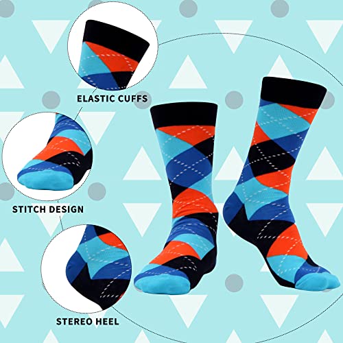 WeciBor Men's Dress Colorful Funny Fancy Cool Cotton Crew Socks, 12 Pack Multicolor Geometric, Size 10-13 - Image 2